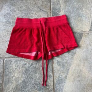 Y2K HardTail Red Terry Cloth Low Rise Mini Shorts Women's Small Made‎ in USA